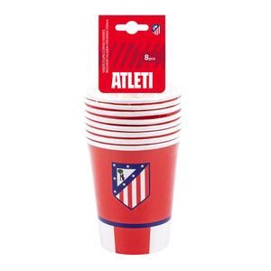 Cups stripes and crest red background 8 pieces